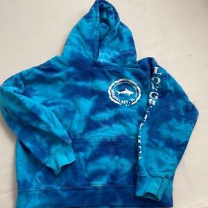 Longboat Key tie dye blue pullover hoodie